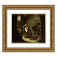 thumbnail image 1 of John Adams Elder 16x15 Gold Ornate Wood Frame and Double Matted Museum Art Print Titled - Prison Scene (1854), 1 of 4