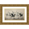 thumbnail image 1 of John Alexander Harington Bird 18x12 Gold Ornate Wood Frame and Double Matted Museum Art Print Titled - The Charge, 1 of 4