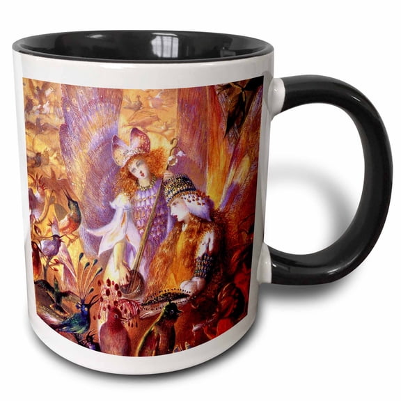 3drose, John Anster Fitzgerald - Fairyland, 15oz Two-tone Black Mug