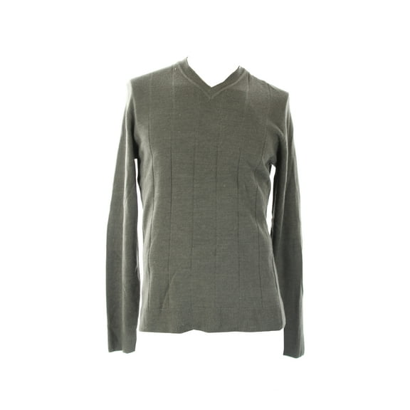 John Ashford  Charcoal Textured Long-Sleeve V-Neck Sweater  S