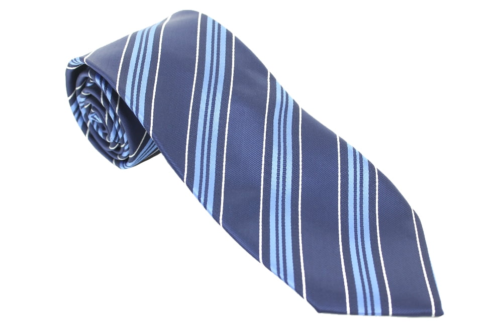 John Ashford Mens Navy Trad Stripe Necktie