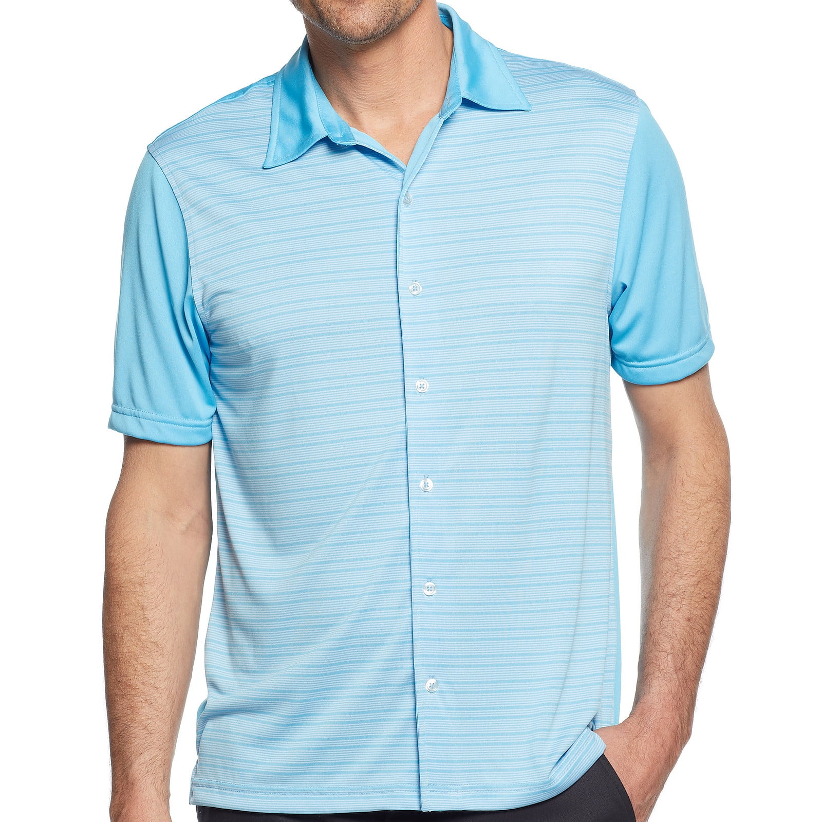 Men's Blue Striped Short Sleeves Button Shirt main image 0