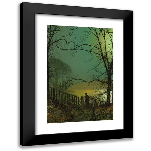 John Atkinson Grimshaw 11x14 Black Modern Framed Museum Art Print Titled - Roundhay Park Lake