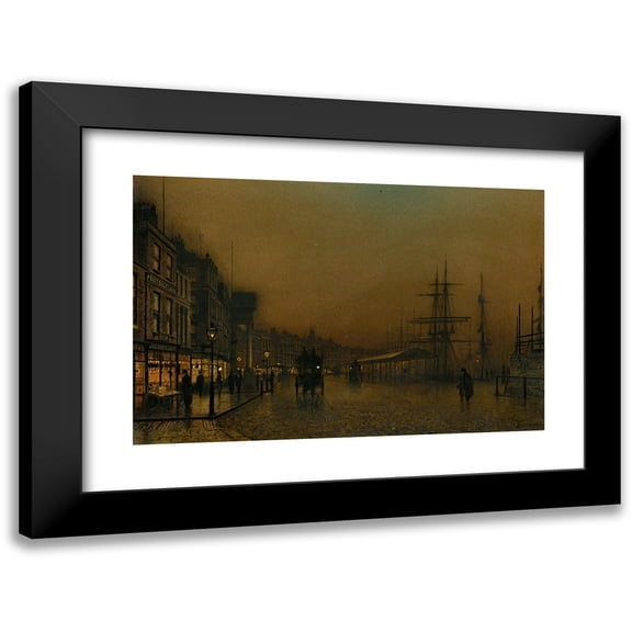 John Atkinson Grimshaw 14x11 Black Modern Framed Museum Art Print Titled - Glasgow