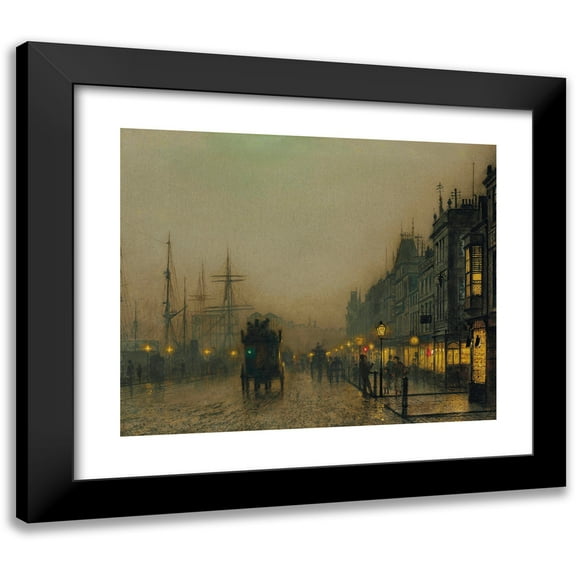 John Atkinson Grimshaw 14x12 Black Modern Framed Museum Art Print Titled - Reekie, Glasgow