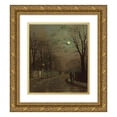 thumbnail image 1 of John Atkinson Grimshaw 15x17 Gold Ornate Wood Frame and Double Matted Museum Art Print Titled - A Wet Road, Knostrop, Yorkshire (1886), 1 of 4