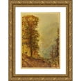 thumbnail image 1 of John Atkinson Grimshaw 18x24 Gold Ornate Framed and Double Matted Museum Art Print Titled - A Rabbit Hunter on a Riverside Road (1870), 1 of 4