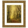 thumbnail image 1 of John Atkinson Grimshaw 20x24 Gold Ornate Framed and Double Matted Museum Art Print Titled - In Autumn's Golden Glow, 1 of 4