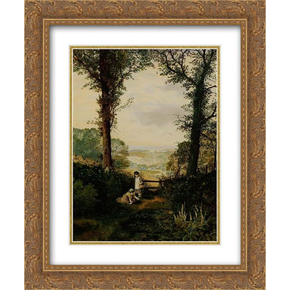 John Atkinson Grimshaw 2x Matted 20x24 Gold Ornate Framed Art Print 'A Burnsall Valley'