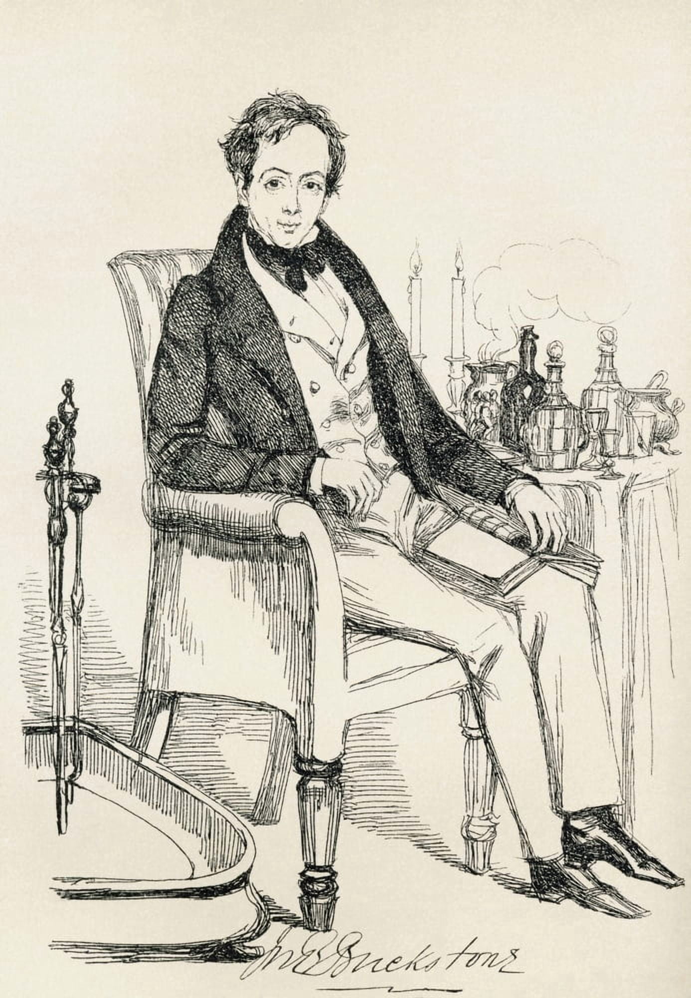 John Baldwin Buckstone 1802 Canvas Art - Ken Welsh Design Pics (24 x 36)