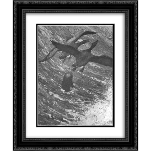 John Bauer 2x Matted 20x24 Black Ornate Framed Art Print 'I fara for salar '