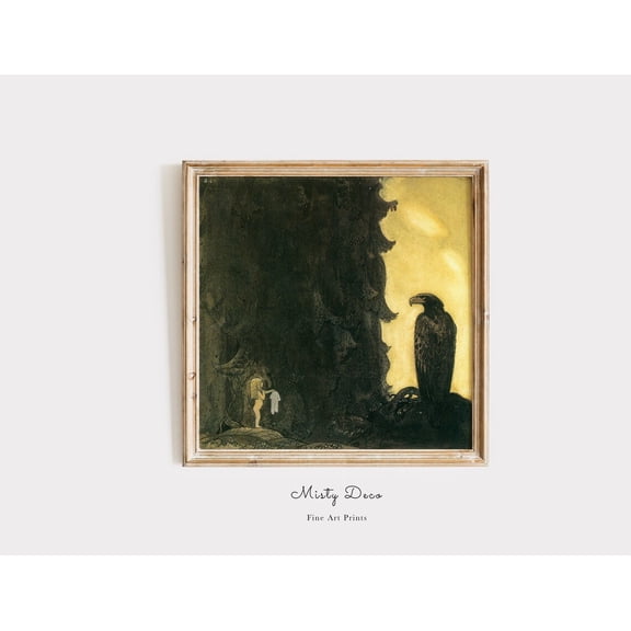 John Bauer Fine Art Folktale Wall Art Fairytale Vintage Folklore Decor, Unframed Paper Poster 8x10in