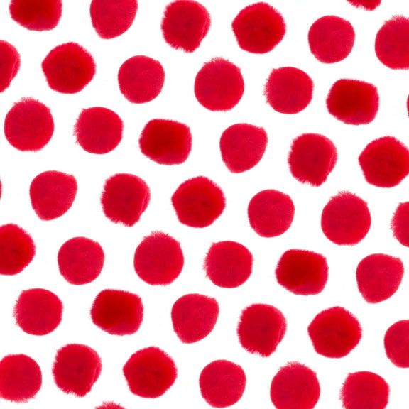 John Bead 0.5in Red Pom Poms for Crafts DIY Art Creative, 100pcs