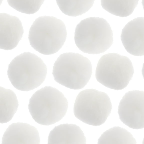 John Bead 1.5in White Pom Poms for Crafts DIY Art Creative, 50pcs