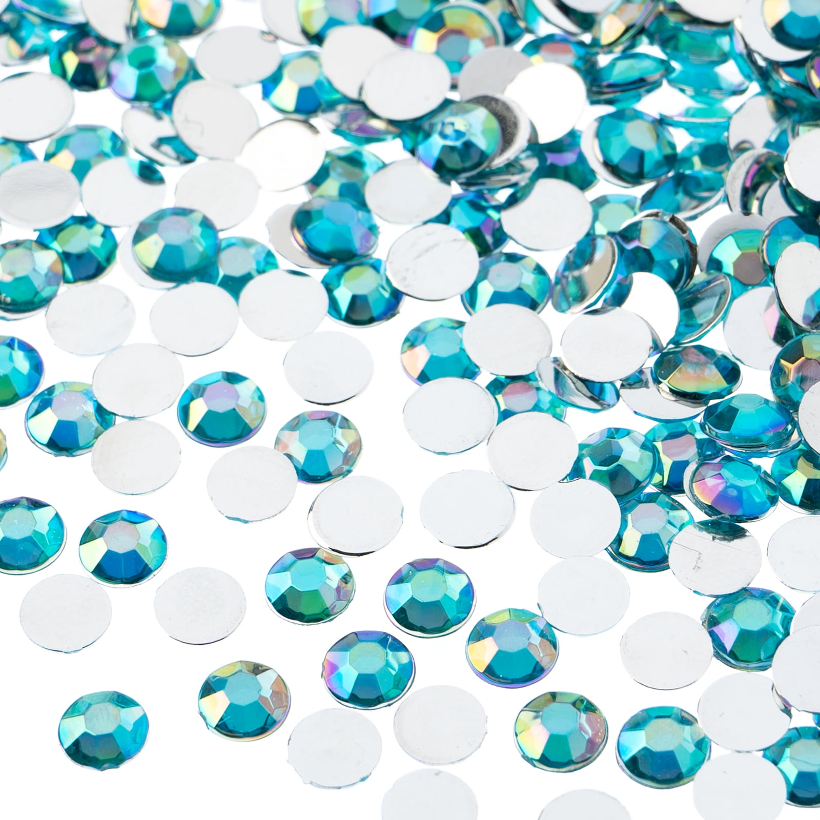 John Bead 1000-Piece 6mm (SS28) | Aqua AB Acrylic Round Flat Back ...