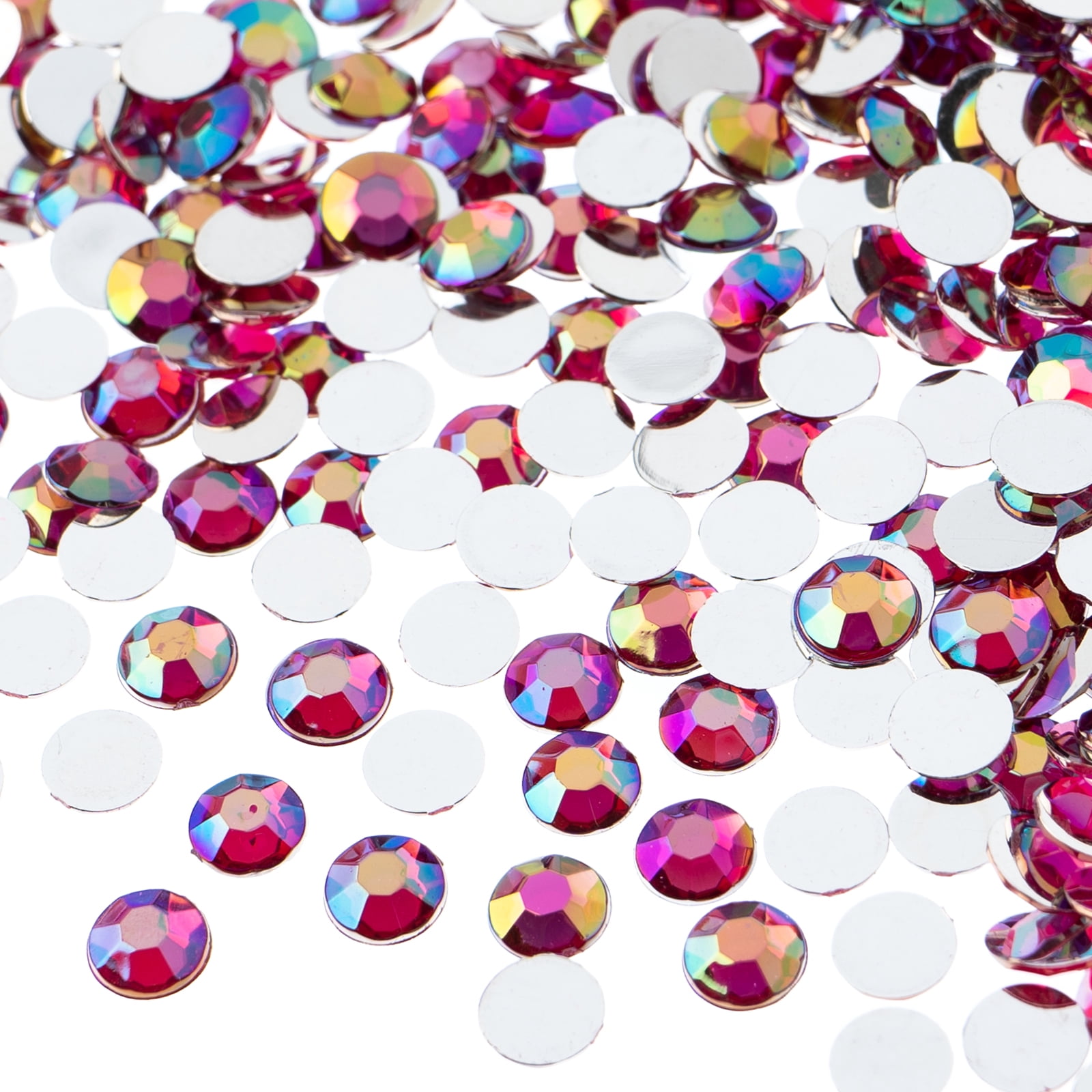 John Bead 1000-Piece 6mm (SS28) | Fuchsia AB Acrylic Round Flat Back ...