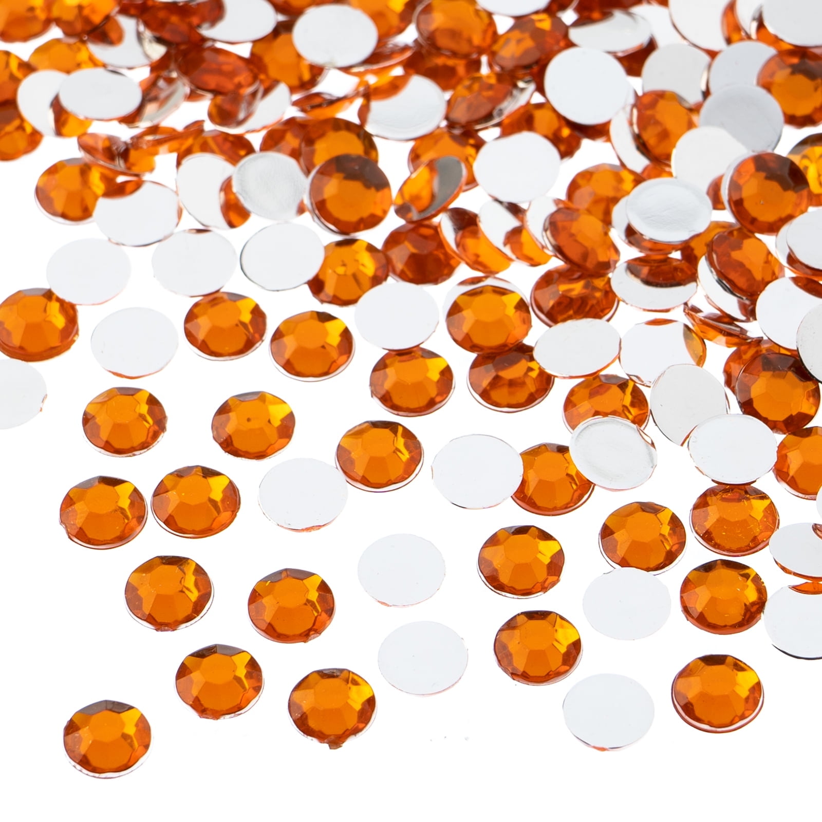 John Bead 1000-Piece 6mm (SS28) | Orange Acrylic Round Flat Back ...
