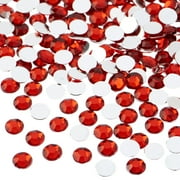 John Bead 1000-Piece 6mm SS28 | Red Acrylic Round Flat Back Rhinestones