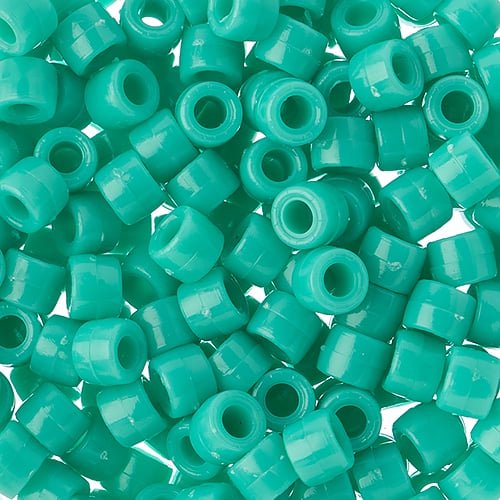 John Bead 1000pcs 6mm Mini Plastic Crow Beads | Opaque Turquoise Pony Bead