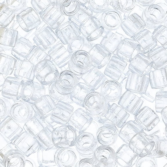 John Bead 1000pcs 6mm Mini Plastic Crow Beads | Transparent Crystal Pony Bead