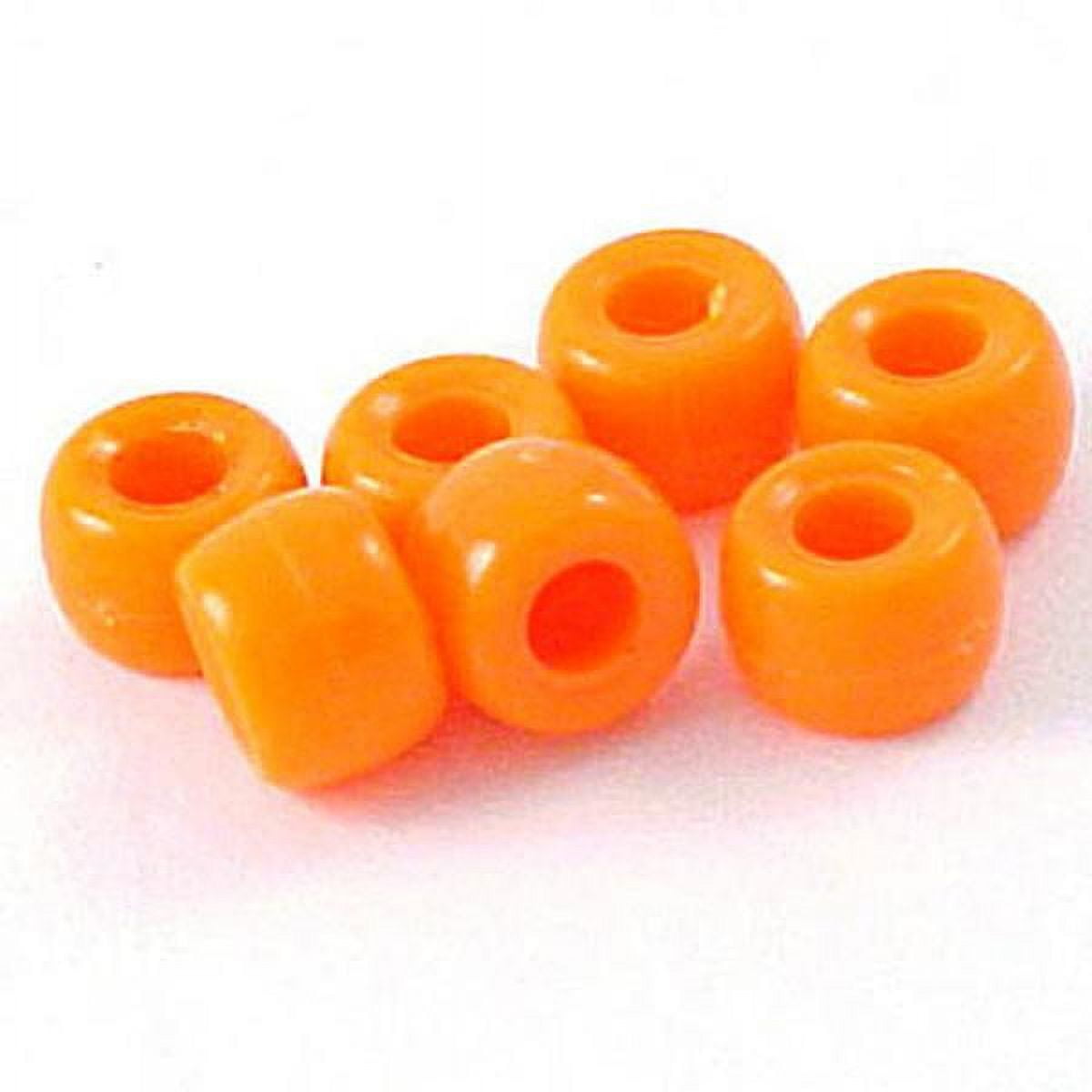 John Bead 1000pcs 9mm Plastic Crow Beads Orange Plastic Pony Bead