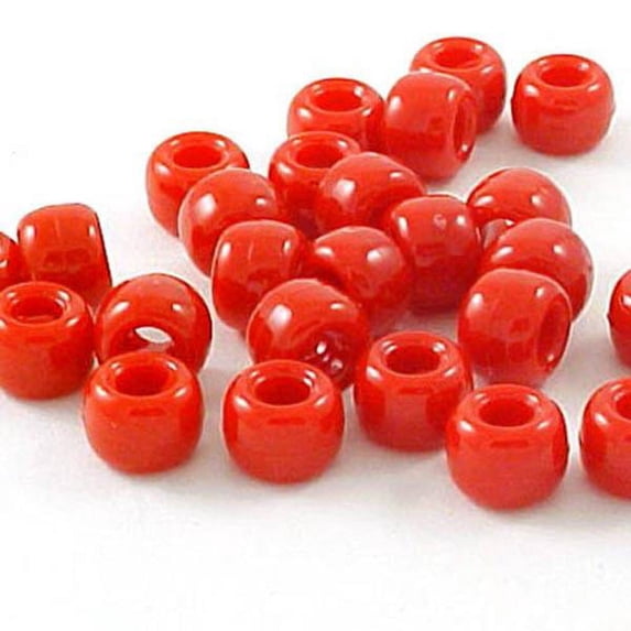 John Bead 1000pcs 9mm Plastic Crow Beads | Red Pony Bead