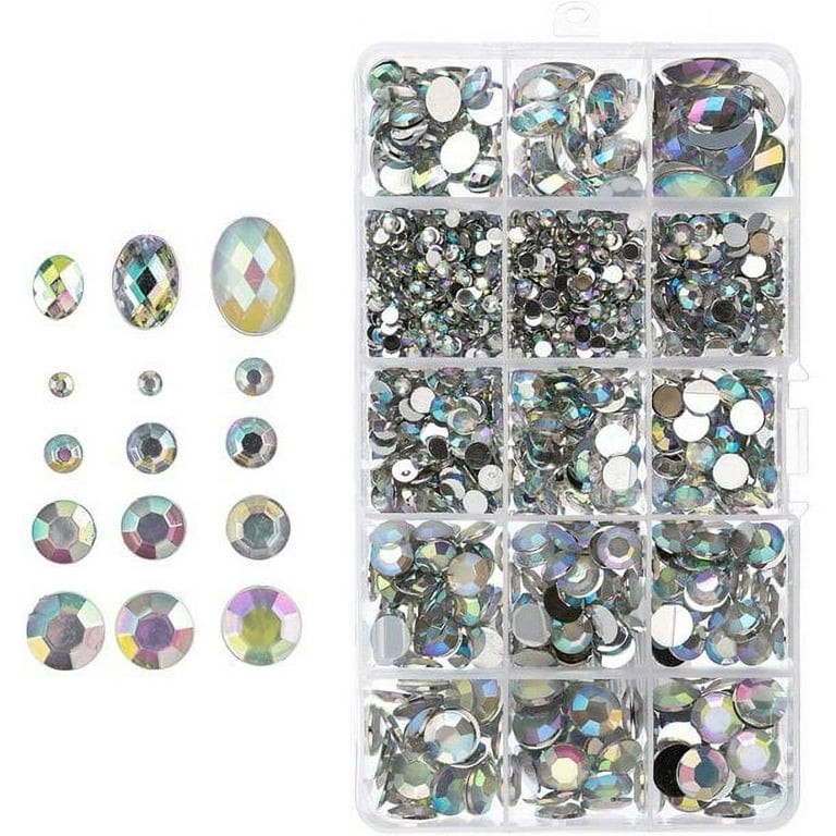 Lot of 100 Rhinestones Set to Sew on in 6 Mm Crystal AB Color 