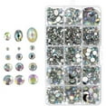 thumbnail image 1 of John Bead 1000pcs Crystal AB Round Oval Acrylic Plastic Flat Back Rhinestones Assorted Box, 1 of 8