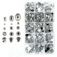 thumbnail image 1 of John Bead 1000pcs Crystal Round Oval Acrylic Plastic Flat Back Rhinestones Assorted Box, 1 of 7