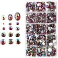 thumbnail image 1 of John Bead 1000pcs Red AB Round Oval Acrylic Plastic Flat Back Rhinestones Assorted Box, 1 of 8
