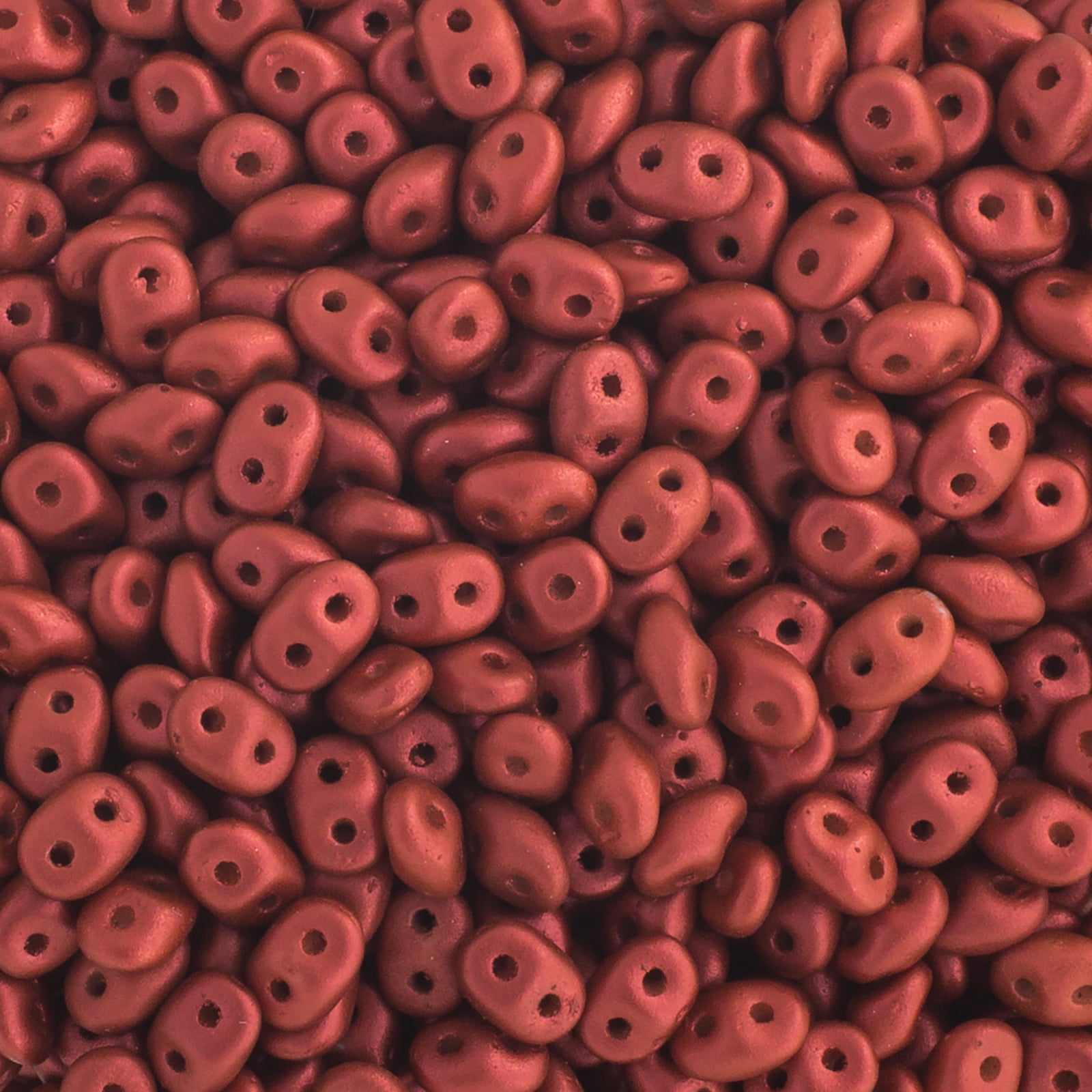 John Bead 100g Czech Glass Superduo 2-Hole Beads 2.5x5mm Chalk Lava Red