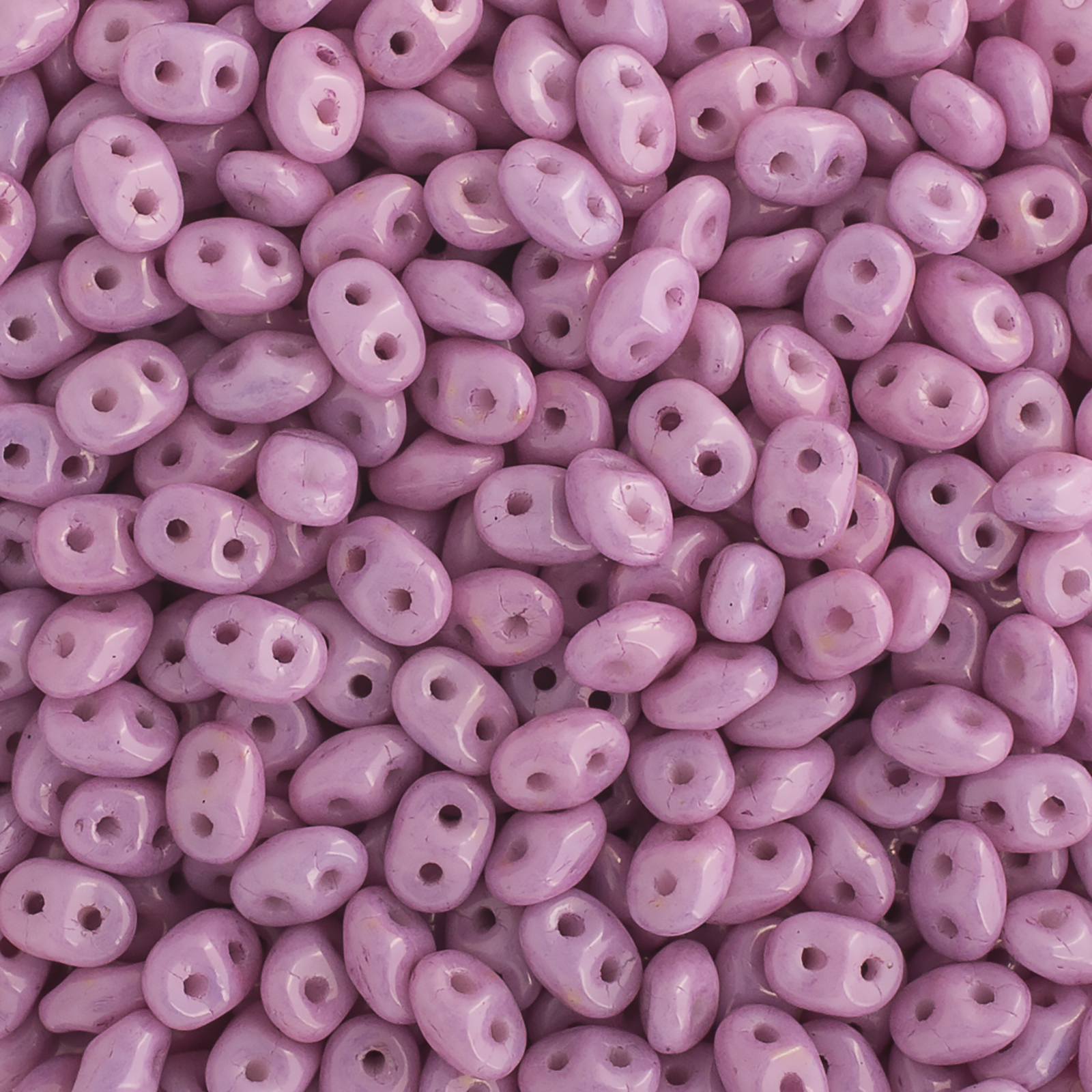 John Bead 100g Czech Glass Superduo 2-Hole Beads 2.5x5mm Chalk Lila Luster