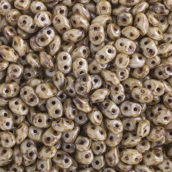 John Bead 100g Czech Glass Superduo 2-Hole Beads 2.5x5mm Chalk White Glaze