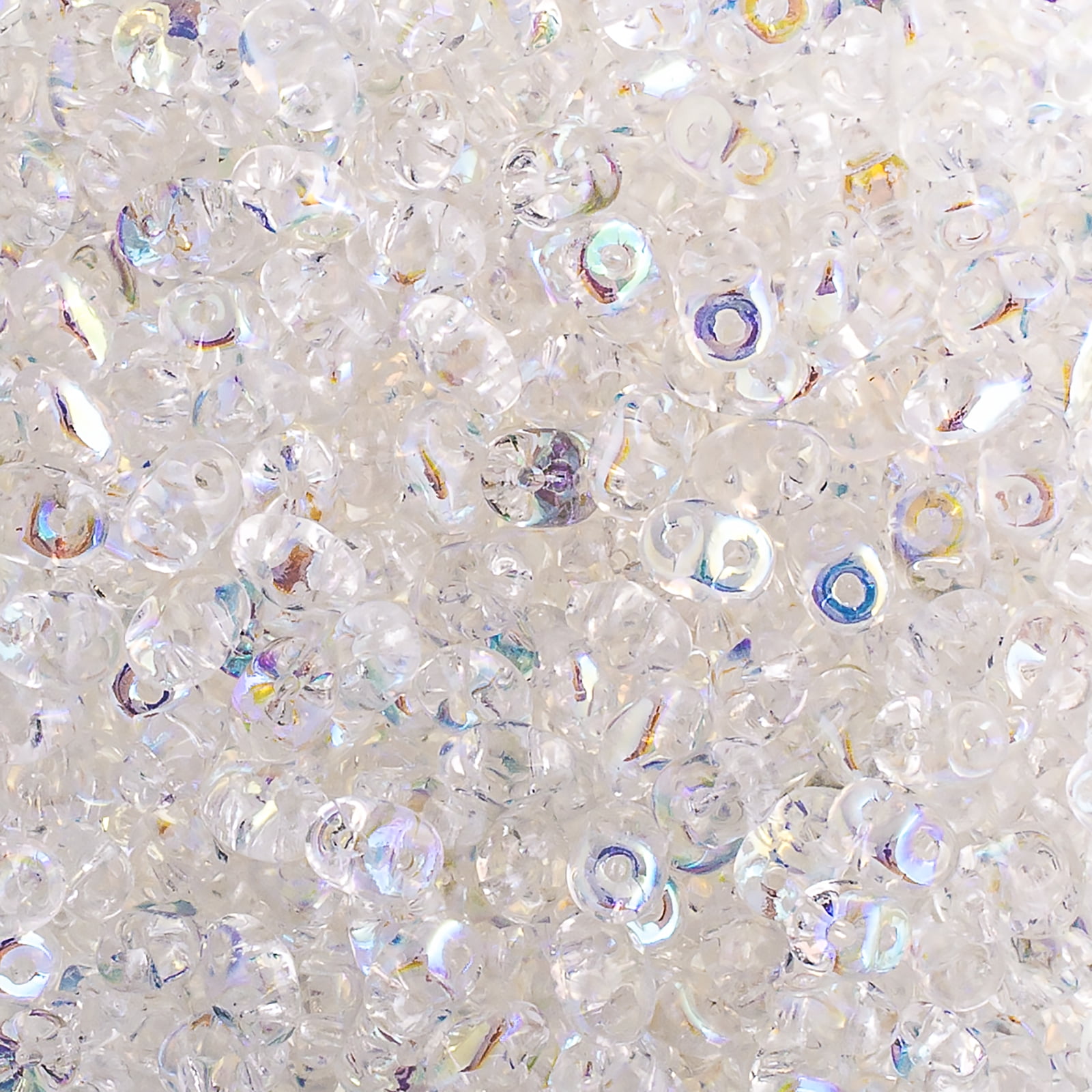 John Bead 100g Czech Glass Superduo 2-Hole Beads 2.5x5mm Crystal AB