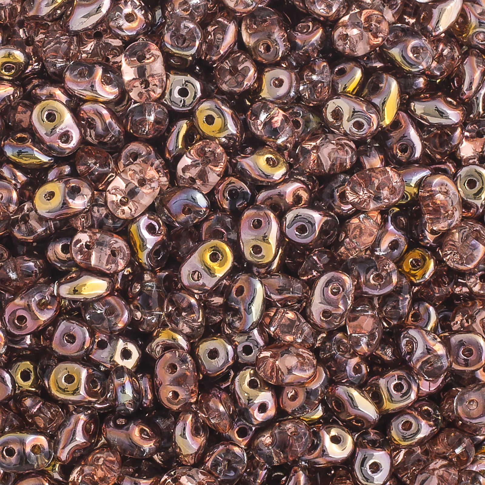 John Bead 100g Czech Glass Superduo 2-Hole Beads 2.5x5mm Crystal Capri Gold