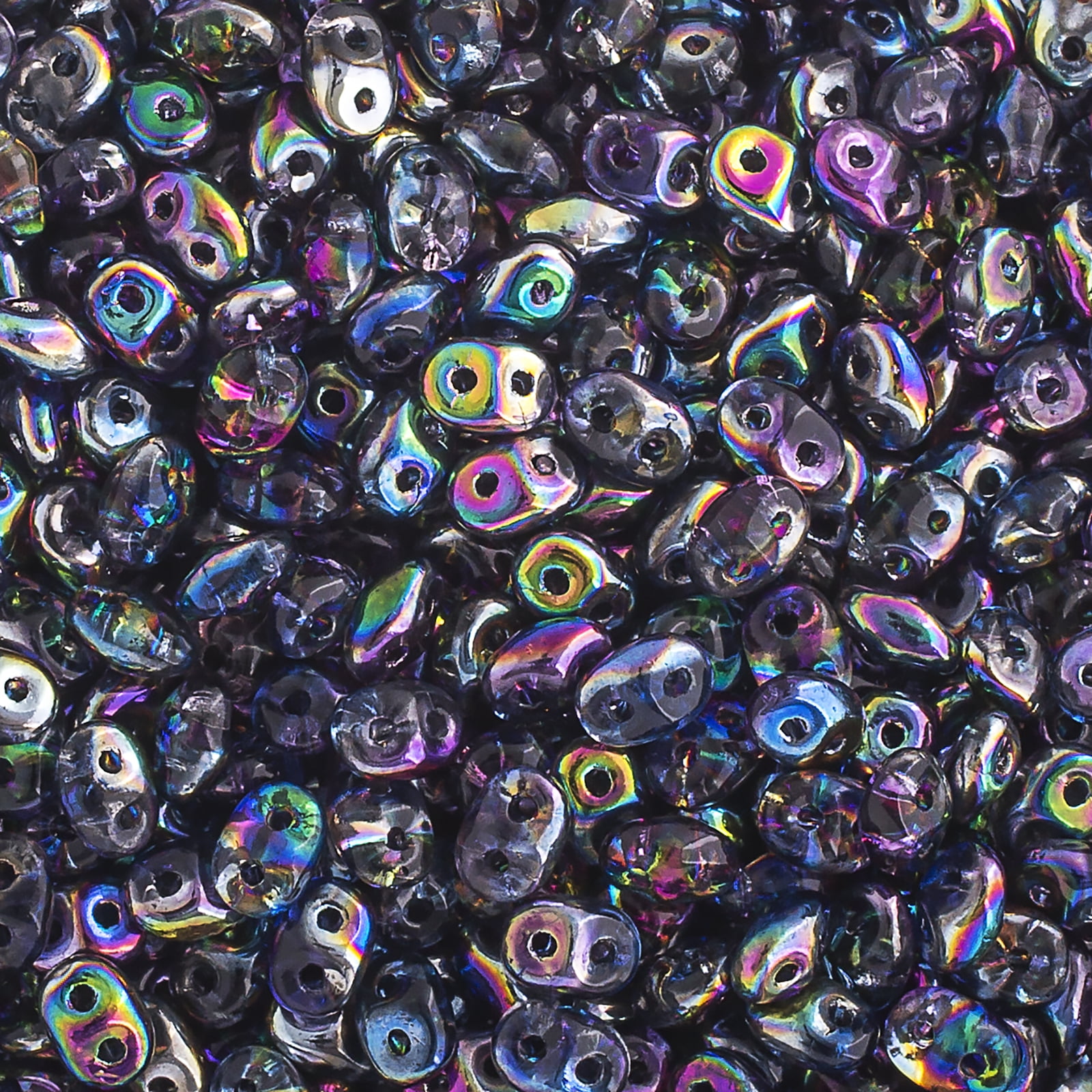 John Bead 100g Czech Glass Superduo 2-Hole Beads 2.5x5mm Crystal Magic Blue Pink