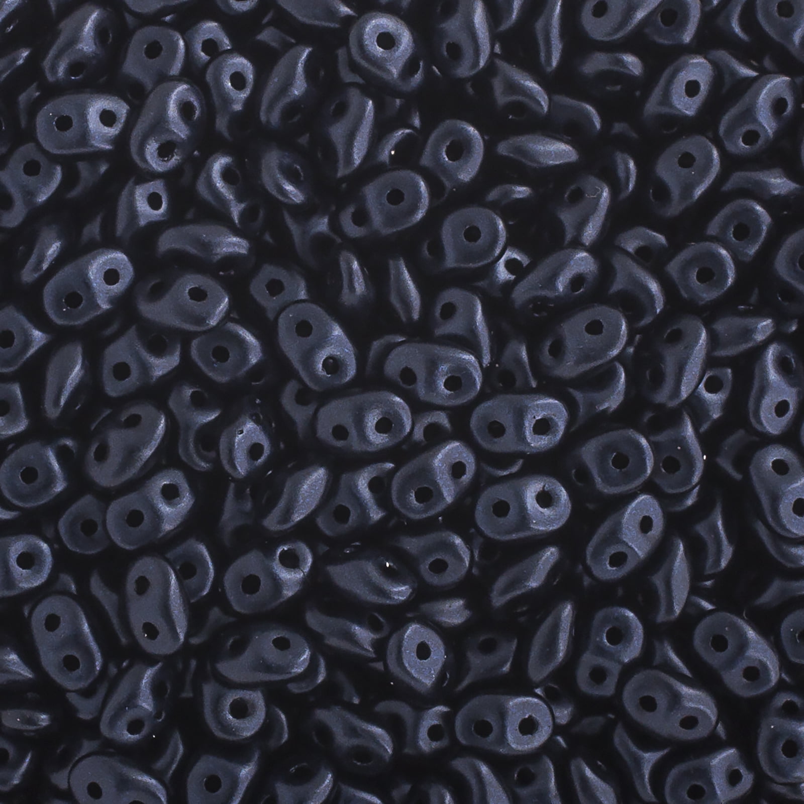 John Bead 100g Czech Glass Superduo 2-Hole Beads 2.5x5mm Jet Metallic Suede Dark Blue
