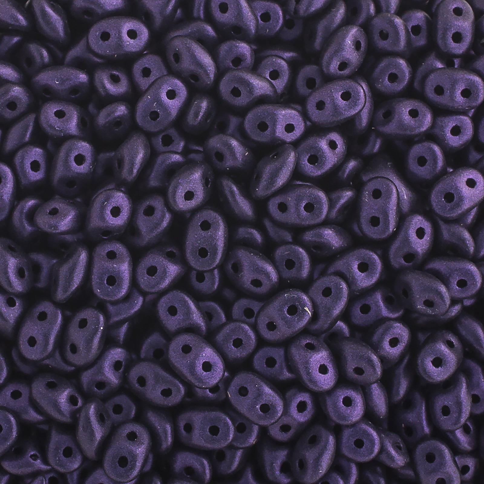 John Bead 100g Czech Glass Superduo 2-Hole Beads 2.5x5mm Jet Metallic Suede Purple