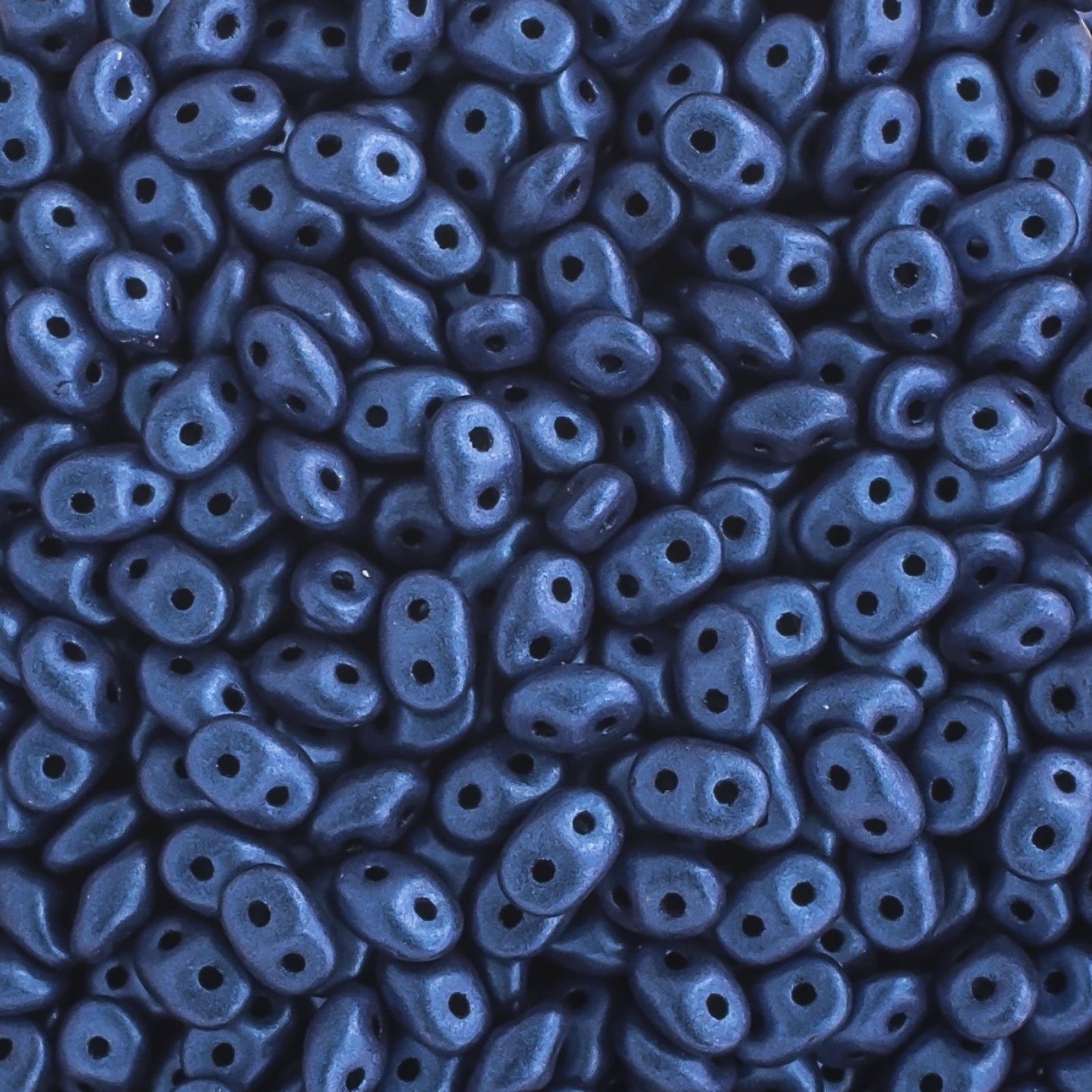 John Bead 100g Czech Glass Superduo 2-Hole Beads 2.5x5mm Metallic Suede Blue
