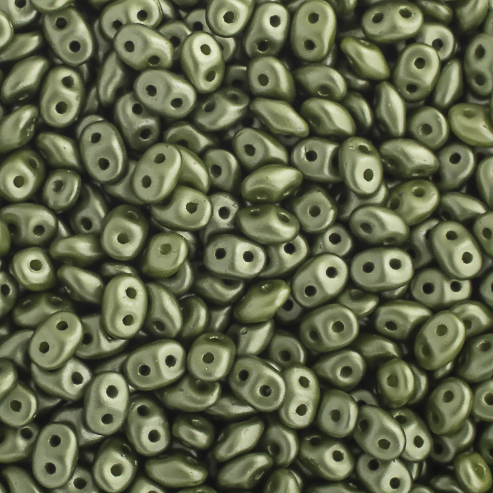 John Bead 100g Czech Glass Superduo 2-Hole Beads 2.5x5mm Pastel Olivine