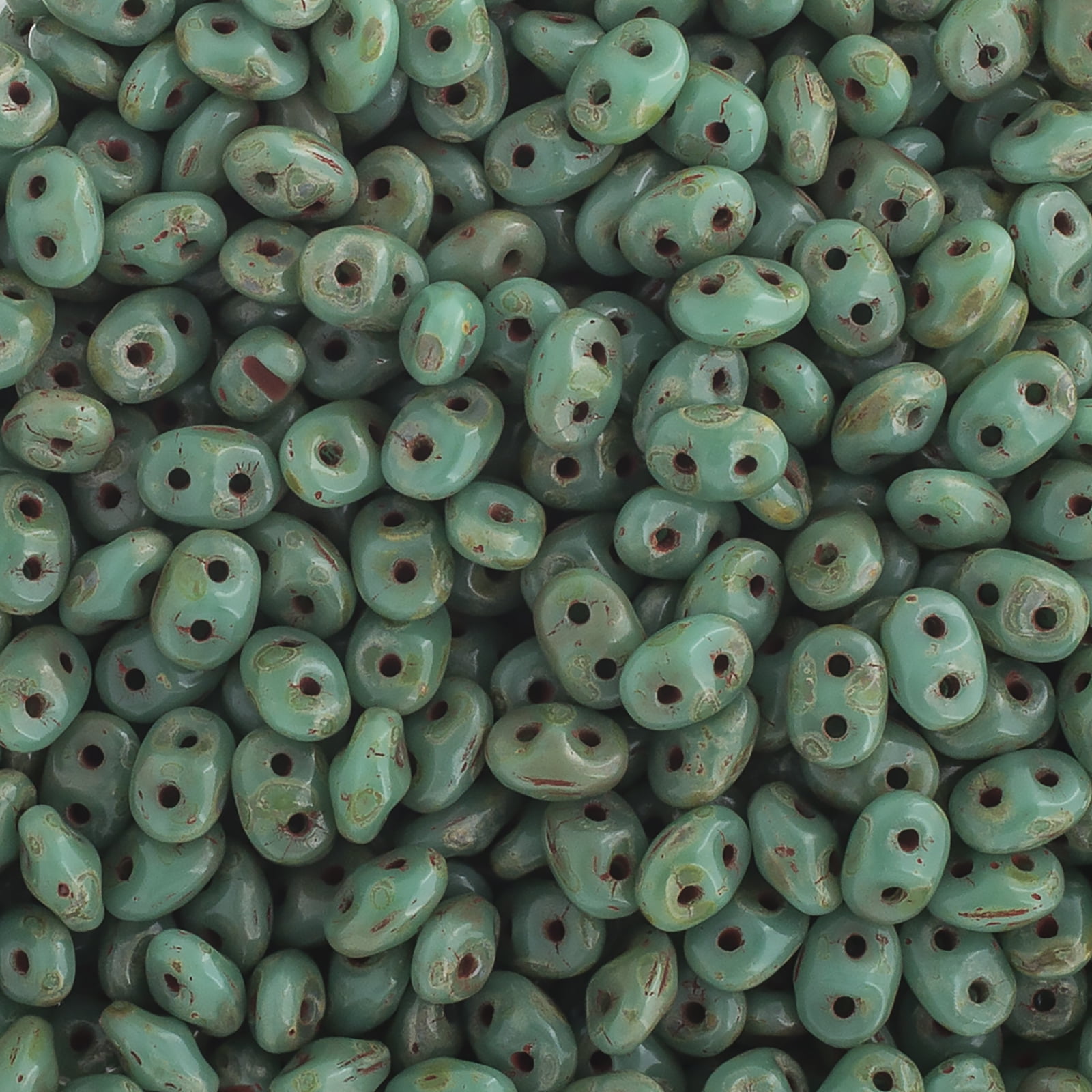 John Bead 100g Czech Glass Superduo 2-Hole Beads 2.5x5mm Turquoise Green Senegal Brown Violet