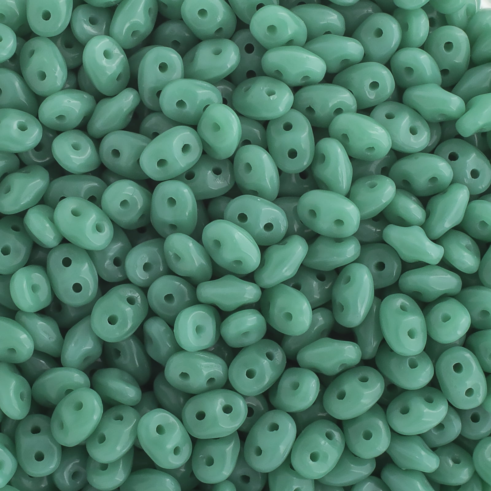 John Bead 100g Czech Glass Superduo 2-Hole Beads 2.5x5mm Turquoise Green