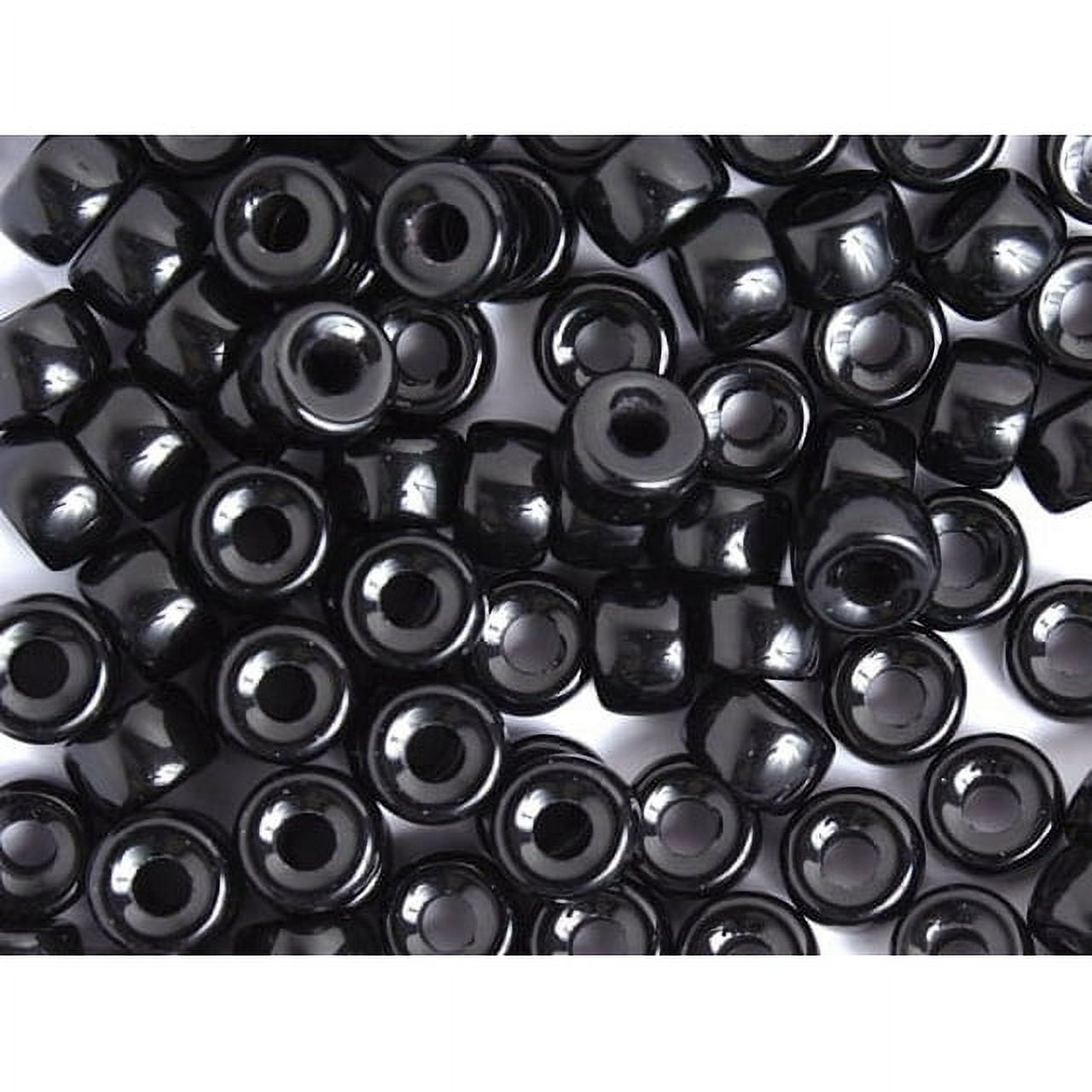 John Bead 100pcs 9mm Glass Crow Beads | Opaque Black Glass Pony Bead