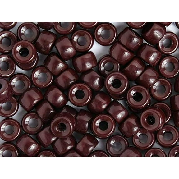 John Bead 100pcs 9mm Glass Crow Beads | Opaque Chocolate Glass Pony Bead