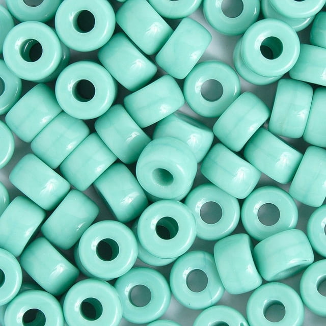 John Bead 100pcs 9mm Glass Crow Beads | Opaque Turquoise Glass Pony Bead
