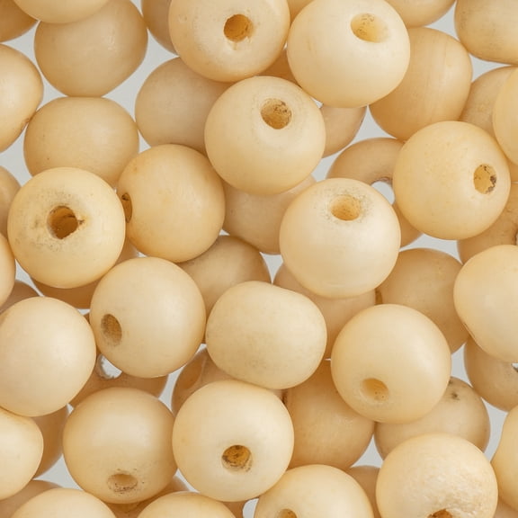 John Bead 10mm Round Natural Bone Beads, 100pcs