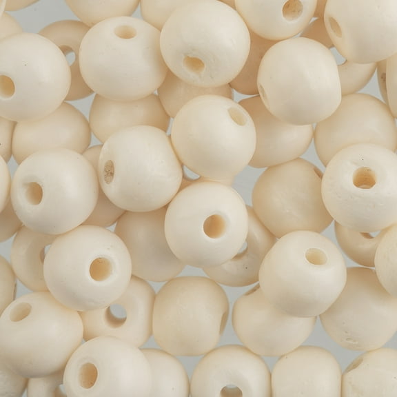 John Bead 10mm Round White Natural Bone Beads, 100pcs
