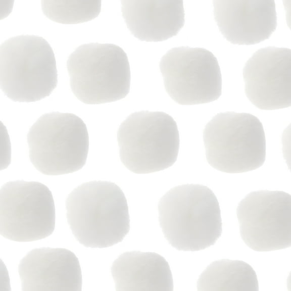 John Bead 1in White Pom Poms for Crafts DIY Art Creative, 100pcs