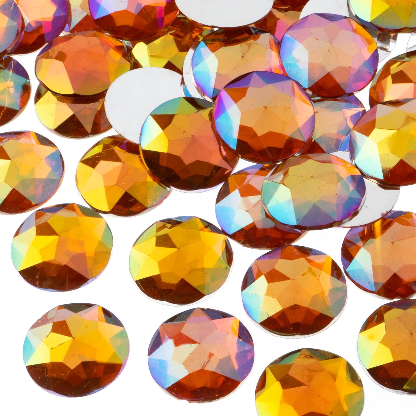 John Bead 200-Piece 20mm | Orange AB Acrylic Round Flat Back ...