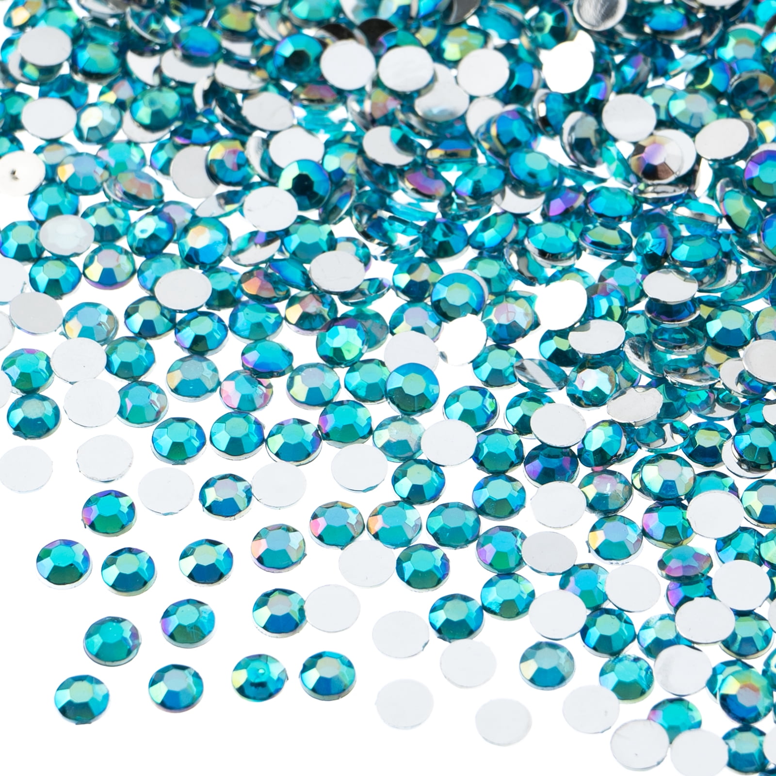 John Bead 2000-Piece 4mm (SS16) | Aqua AB Acrylic Round Flat Back ...